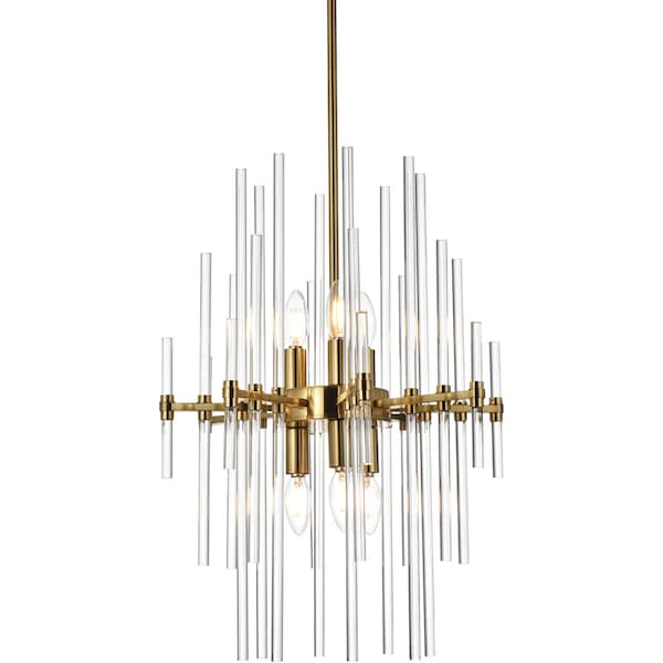 Sienna 17 Inch Crystal Rod Pendant In Gold